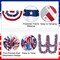 18 Pcs 4th of July Parade Golf Cart Decorations Independence Day Parade Bunting Flag Golf Cart Flags with Elastic Strap Bracket Tinsel Garland Golf Cart Stickers